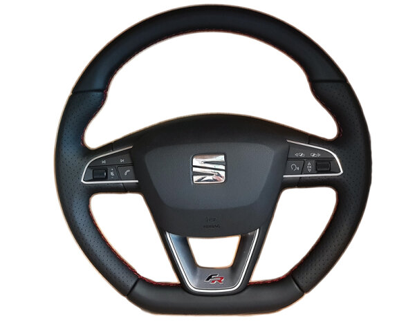 MFA 5F0419091R Sportlenkrad abgeflacht Seat Leon 5F FR Ibiza 6P Lenkrad Leder gelocht Neu
