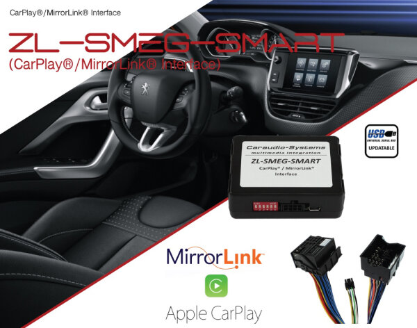 CarPlay®/MirrorLink® Interface passend für CITROEN & PEUGEOT Fahrzeuge mit SMEG System