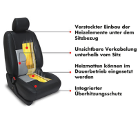 AMPIRE Sitzheizung, 2-stufig schaltbar mit Thermostat, 24 Volt