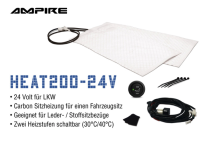 AMPIRE Sitzheizung, 2-stufig schaltbar mit Thermostat, 24 Volt