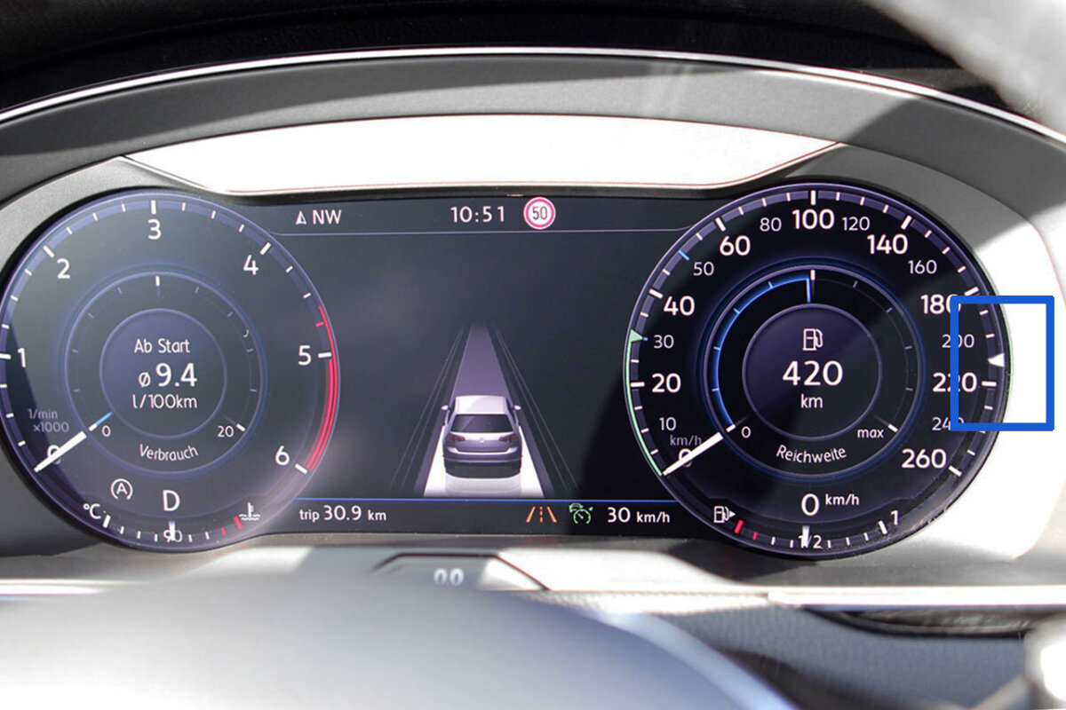 ACC Option 210 km/h für MQB, 650,00